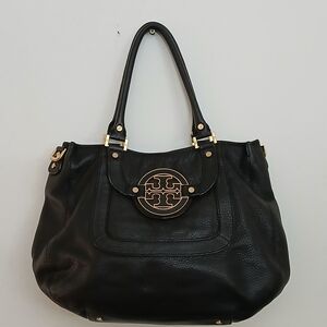 Tory Burch Black Leather Women's Tote Shoulder Bag